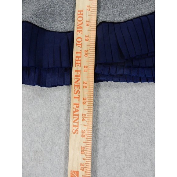 J Crew Ruffled‎ Hem Crew Sweatshirt (Women's Small) Gray/Blue - Cotton - Picture 9 of 11